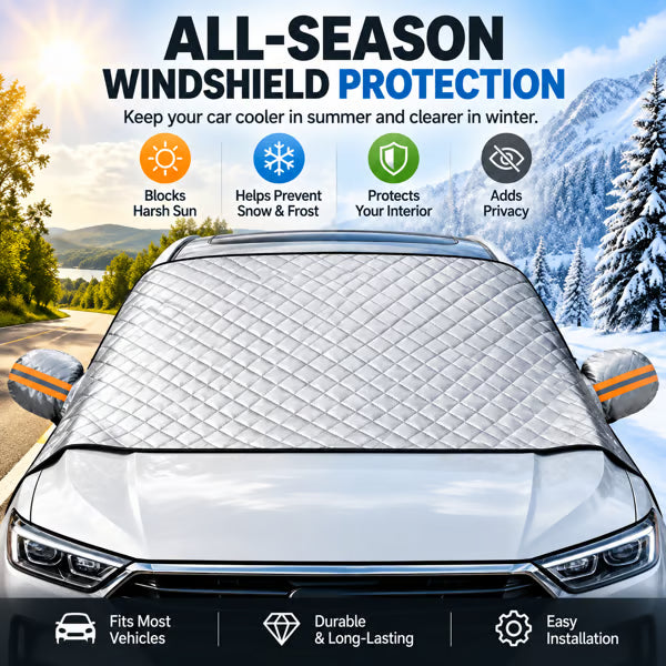 ⏰ LAST DAY SALE 50% OFF!🚗 Magnetic Windshield Cover – All-Season Sun, Snow & Frost Protector for Cars, SUVs & Trucks