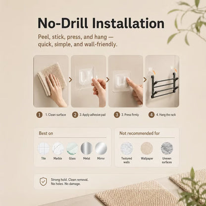 🪑 Foldable Wall‑Mounted Shoe Rack｜Space‑Saving Hanging Slipper Holder for Entryway Bathroom RV