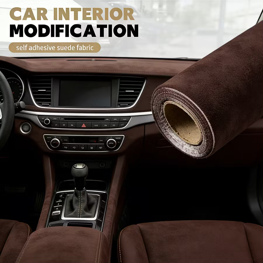 🚗 50% OFF Today Only 🔥 High-quality Italian suede | Microfiber Suede Fabric self Adhesive car Wrapping