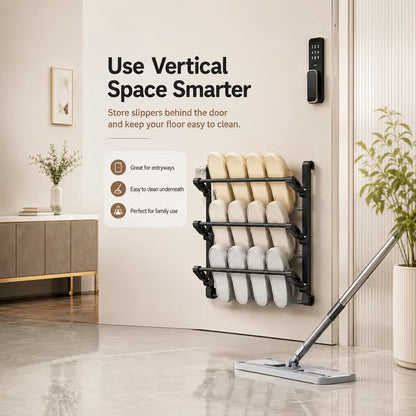 🪑 Foldable Wall‑Mounted Shoe Rack｜Space‑Saving Hanging Slipper Holder for Entryway Bathroom RV