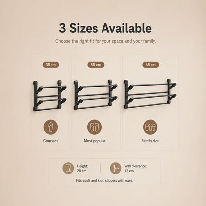🪑 Foldable Wall‑Mounted Shoe Rack｜Space‑Saving Hanging Slipper Holder for Entryway Bathroom RV
