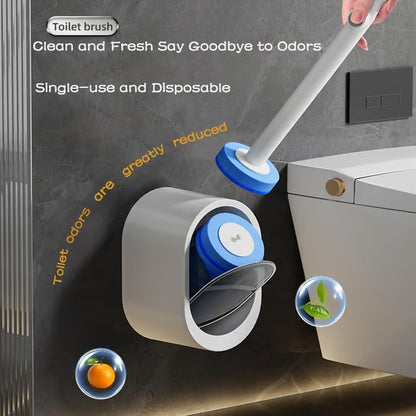 🔥 50% OFF Today Only 🔥 Disposable Toilet Brush Kit with 38 Refills – Wall-Mount Toilet Cleaning System