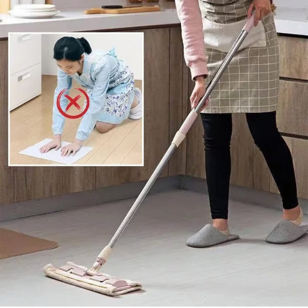 ⚡ Flash Sale 50% OFF ⏳ Flat Mop with Stainless Steel Handle with Reusable Washable Mop Cloths