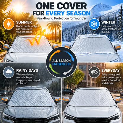 ⏰ LAST DAY SALE 50% OFF!🚗 Magnetic Windshield Cover – All-Season Sun, Snow & Frost Protector for Cars, SUVs & Trucks